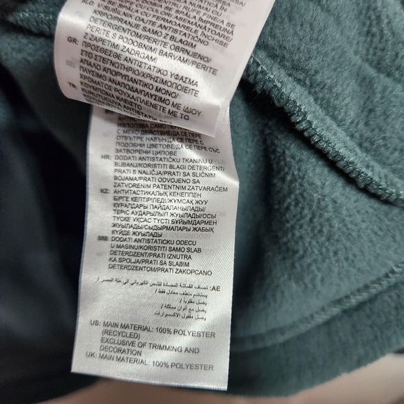 Adidas Jacket Mens XS Mineral Green Trefoil FZ Tedd Full Zip Polar Fleece HK7297 - Picture 6 of 10